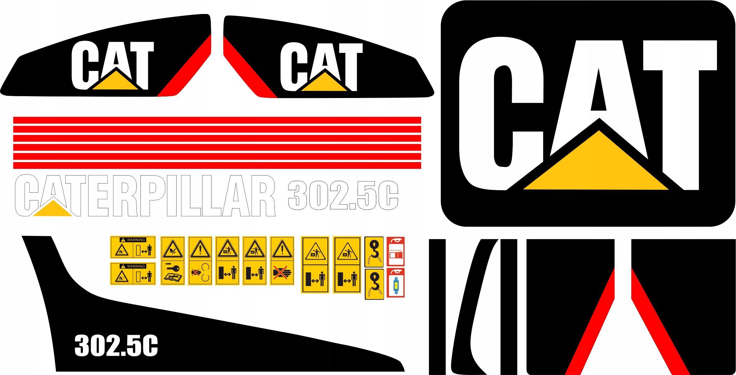 NAKLEJKI CAT 302 5C CATERPILLAR MINIKOPARKA