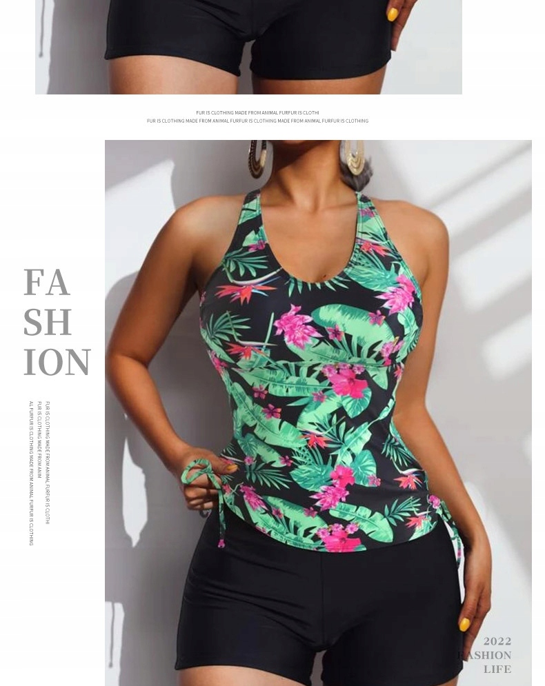 STRÓJ KĄPIELOWY TANKINI BLUZKA ZE SPODENKAMI Fason góry Tankini