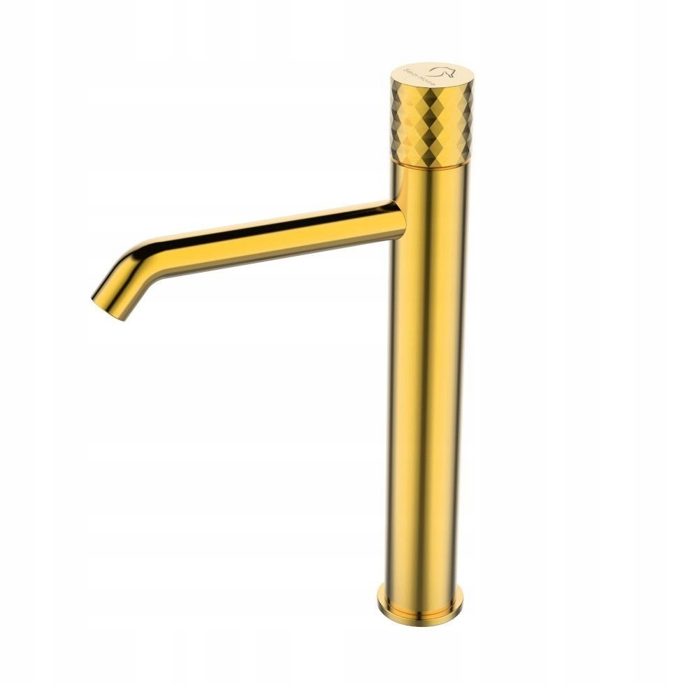 Umyvadlová stojánková baterie vysoká Ove zlatá