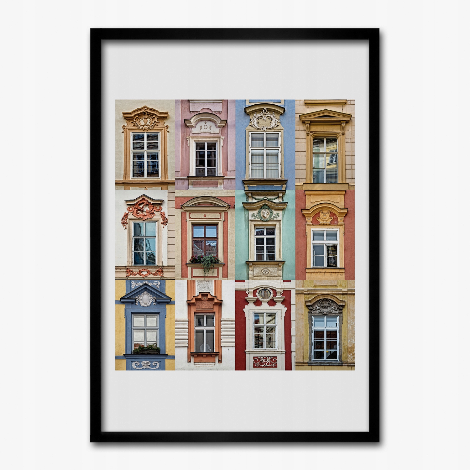 Obraz v ráme na stenu Okná štýl koláž 70x100 cm