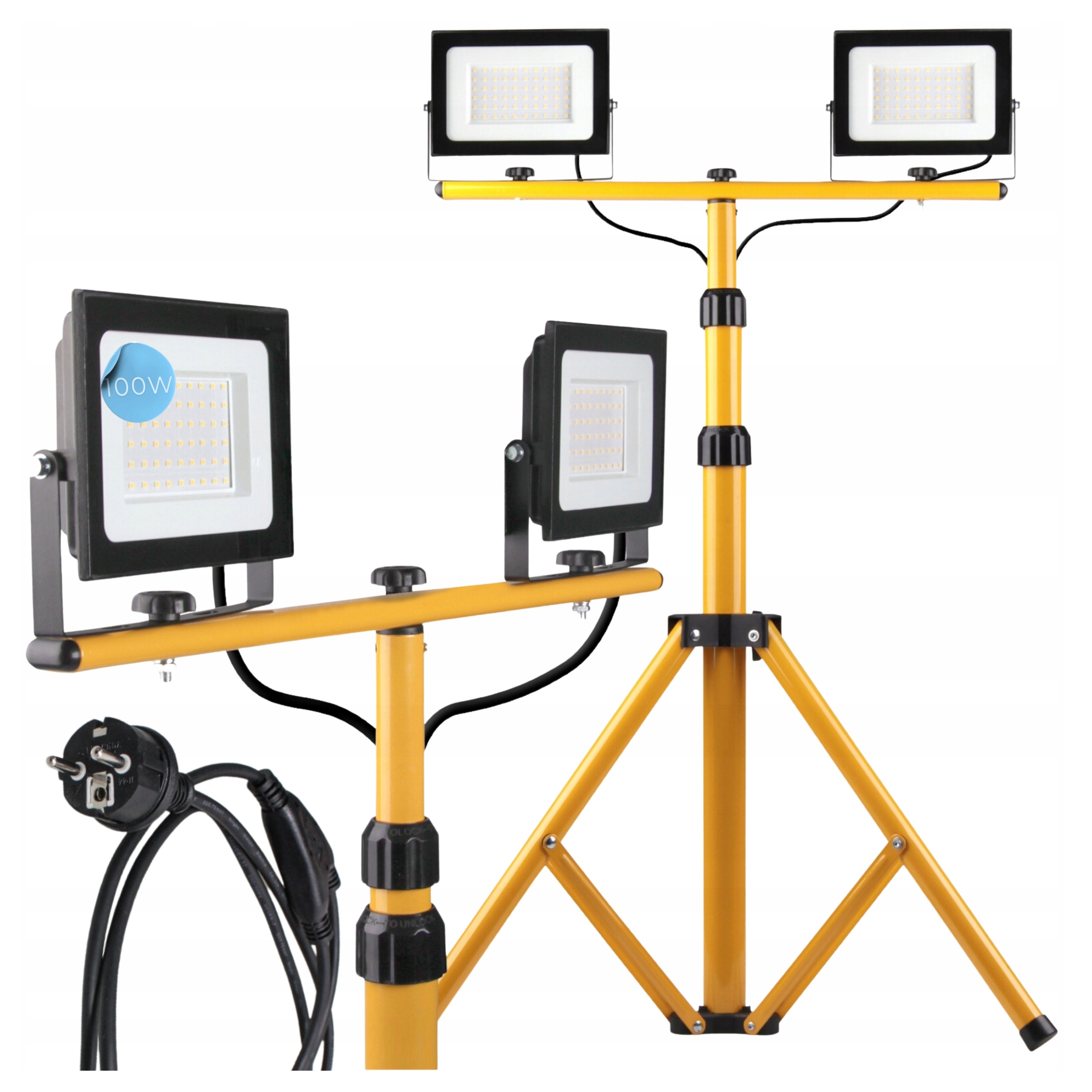 Hotová sada 2x halogenových Led žárovek 100W IP65 Studená Stativ