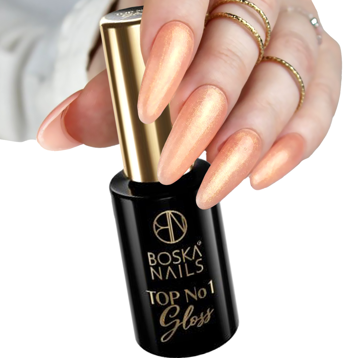 BOSKA NAILS TOP NO 1 GLOSS lakier hybrydowy no wipe bez przemywania 10 ml Stan opakowania oryginalne