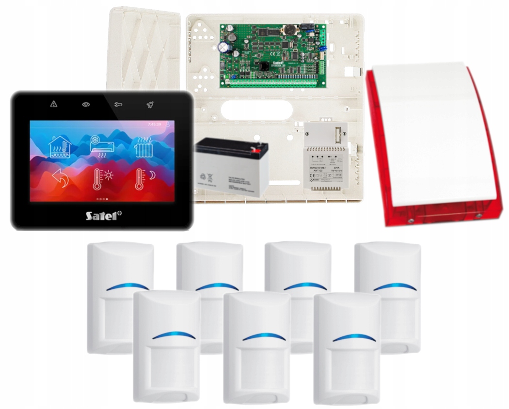 Zestaw Alarmowy Satel Integra 32 Panel Dotyk 7 Czujek Bosch Czytnik Rfid