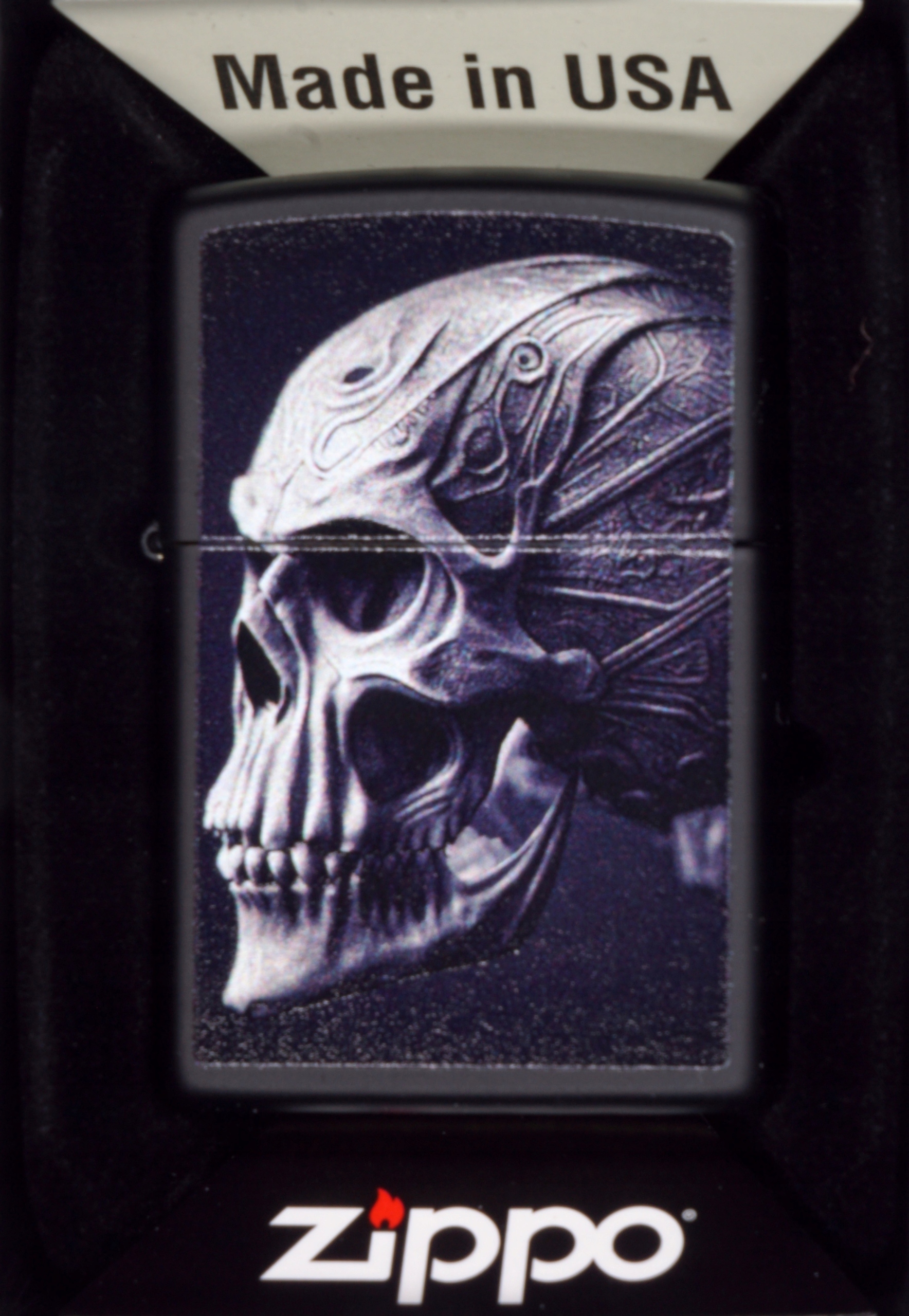 Zapalovač Zippo Cyberpunkt Skull 60006893 Větruodolný benzínový