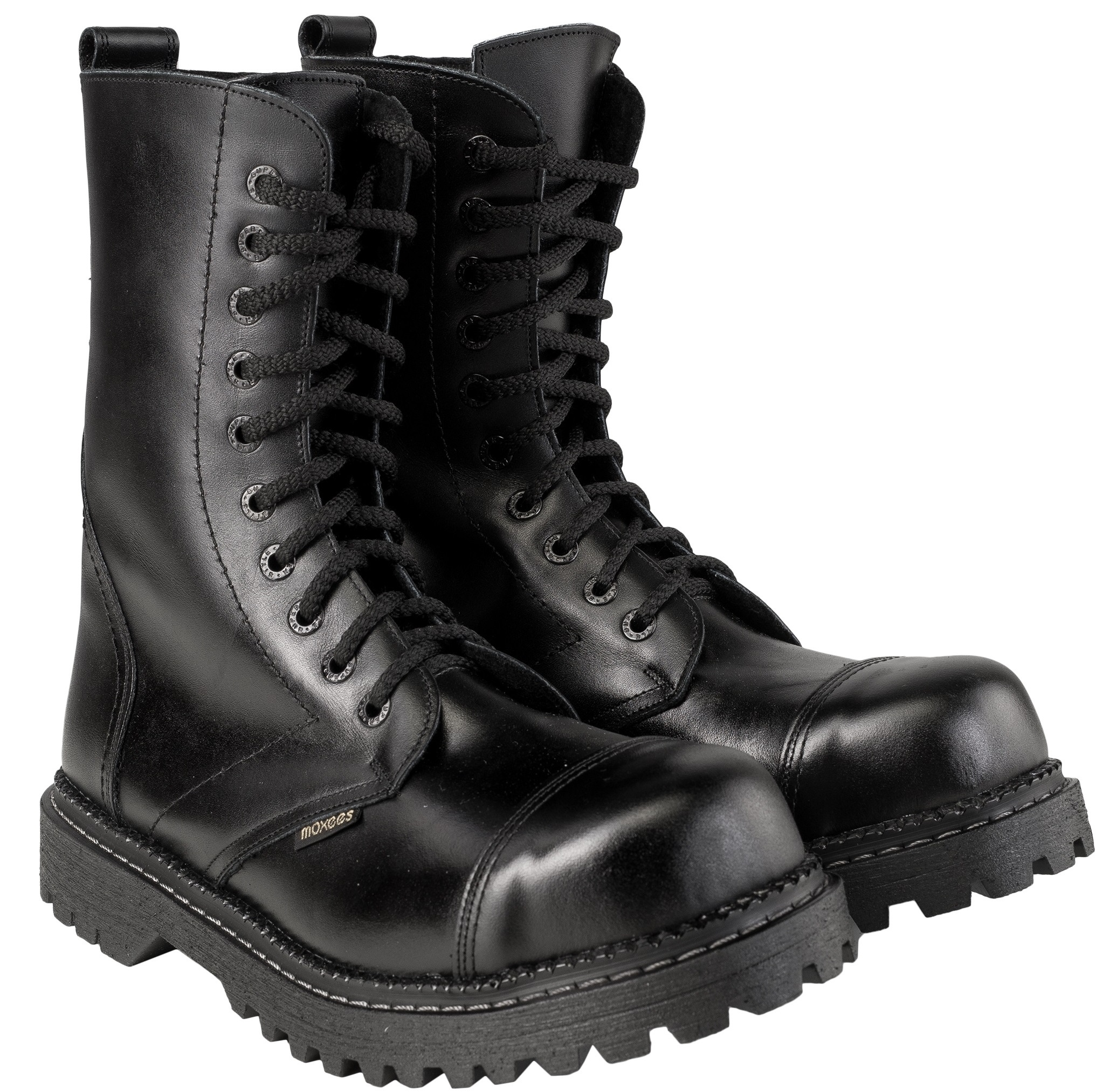 Glany czarne ocieplane skórzane