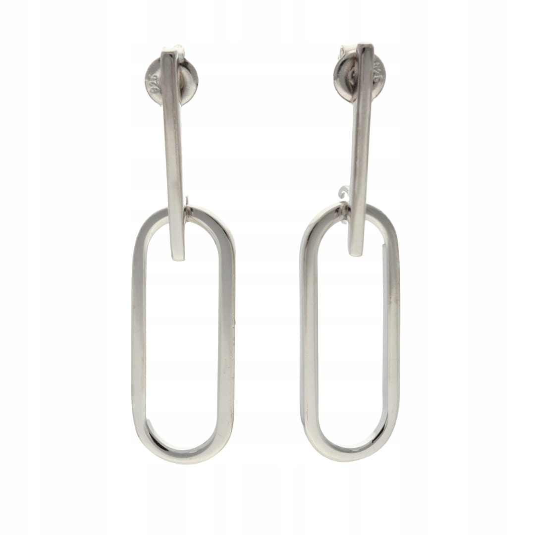 Náušnice oválné stříbro rhodiované