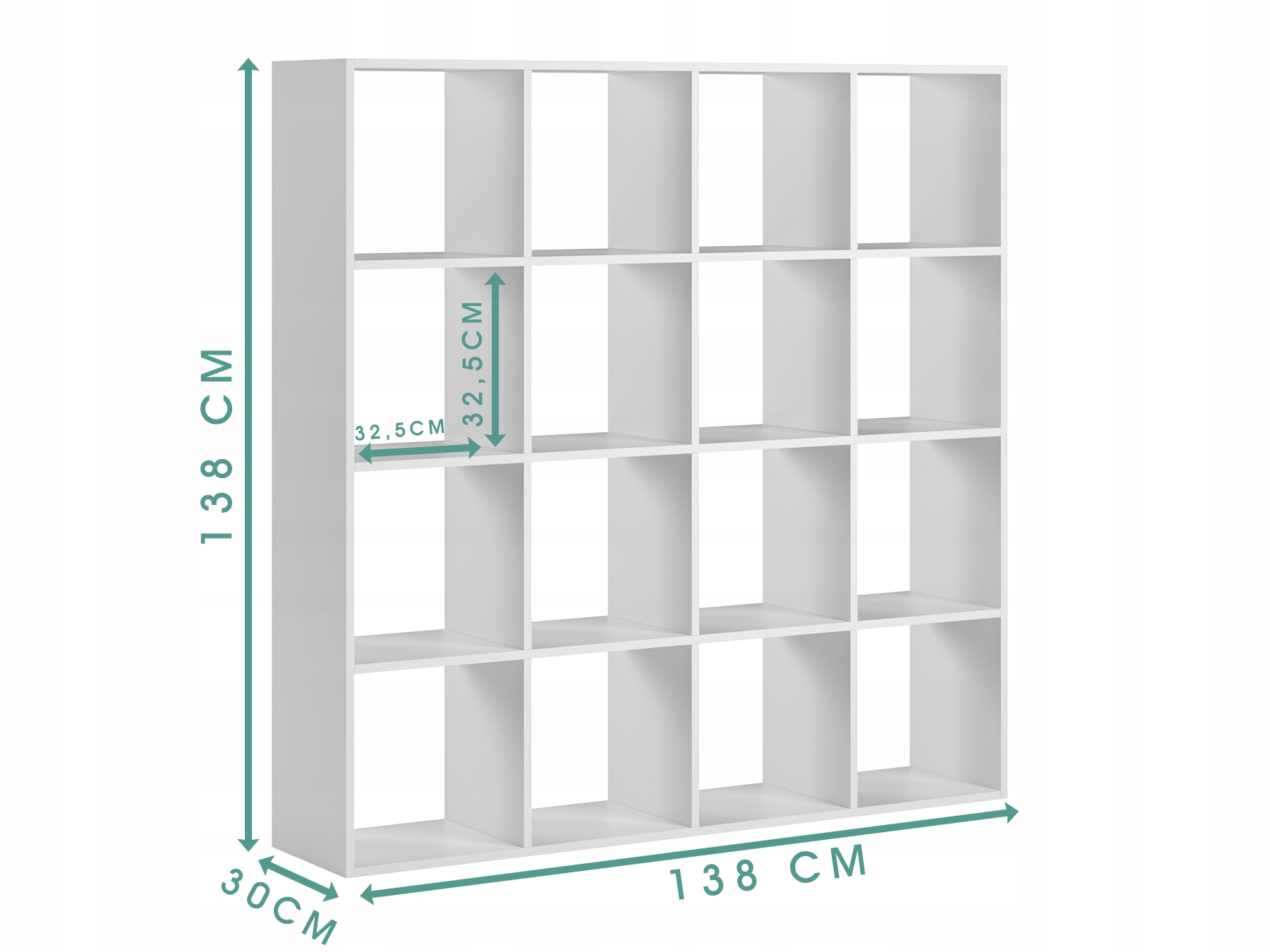 Regał na książki dwustronny Hipokrates Biały Kolekcja Nordis