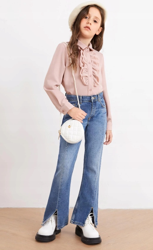 SHEIN KOSZULA DZIEWCZĘCA DŁUGI RĘKAW 134CM 1VUF Kolor różowy