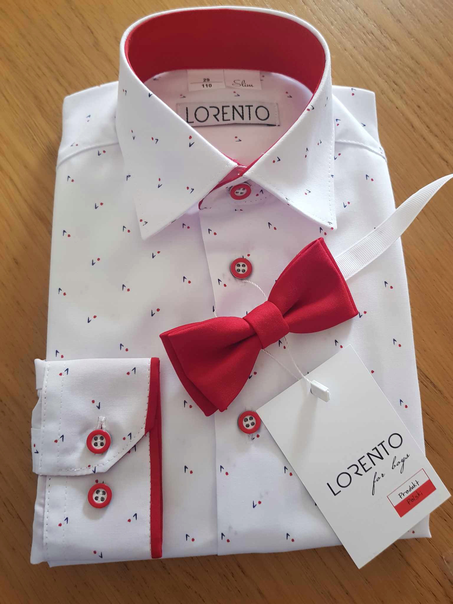 KOSZULA biała chłopięca i męska wizytowa elegancka TATA i SYN L i 122 slim Wiek dziecka 7 lat +