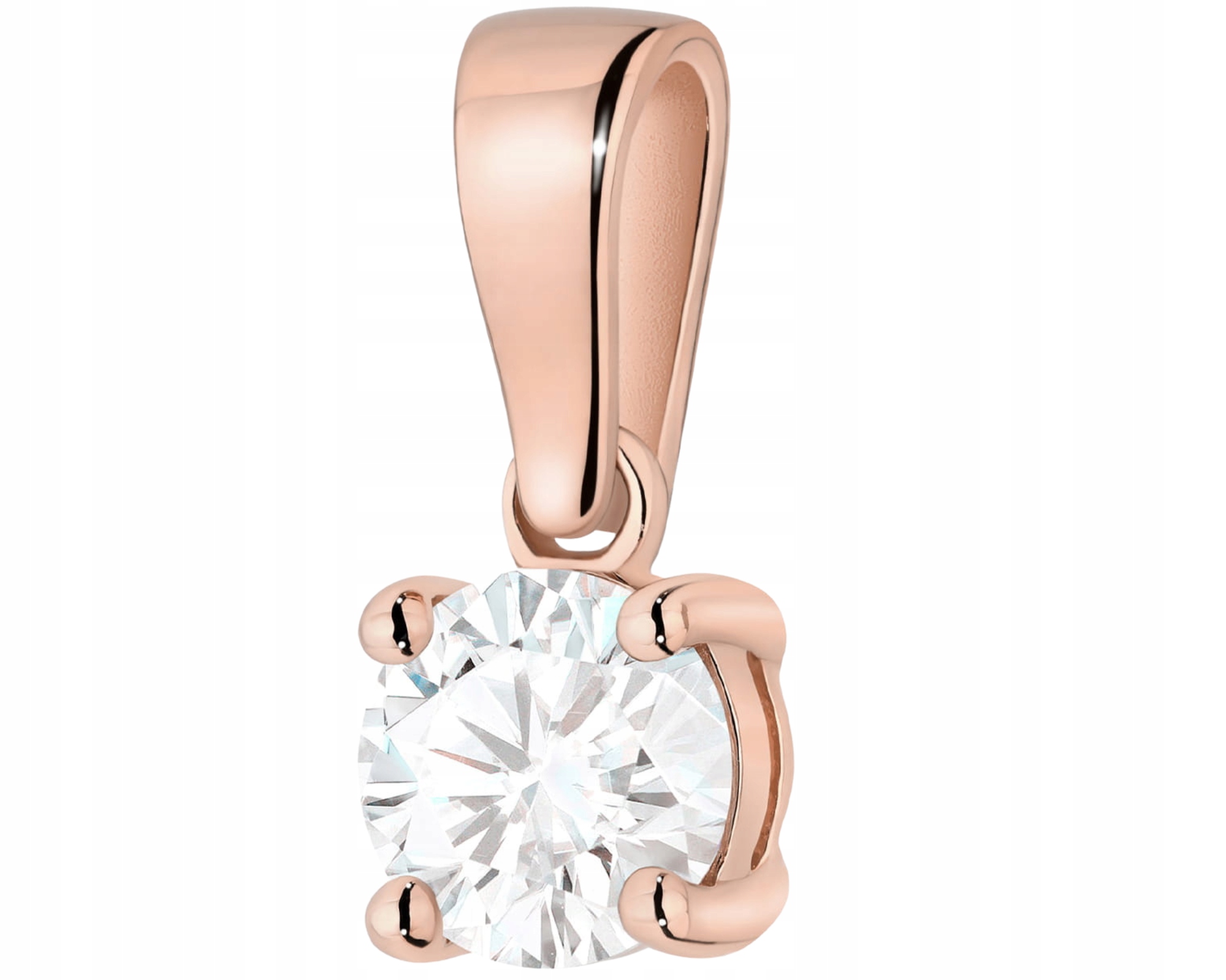 Růžové Zlato Přívěsek 585 S Diamantem Moderní Šperky Stylový Dárek