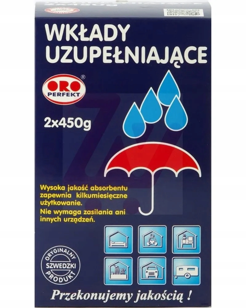 

Oro Pochłaniacz wilgoci do domu wkład, 2x450g