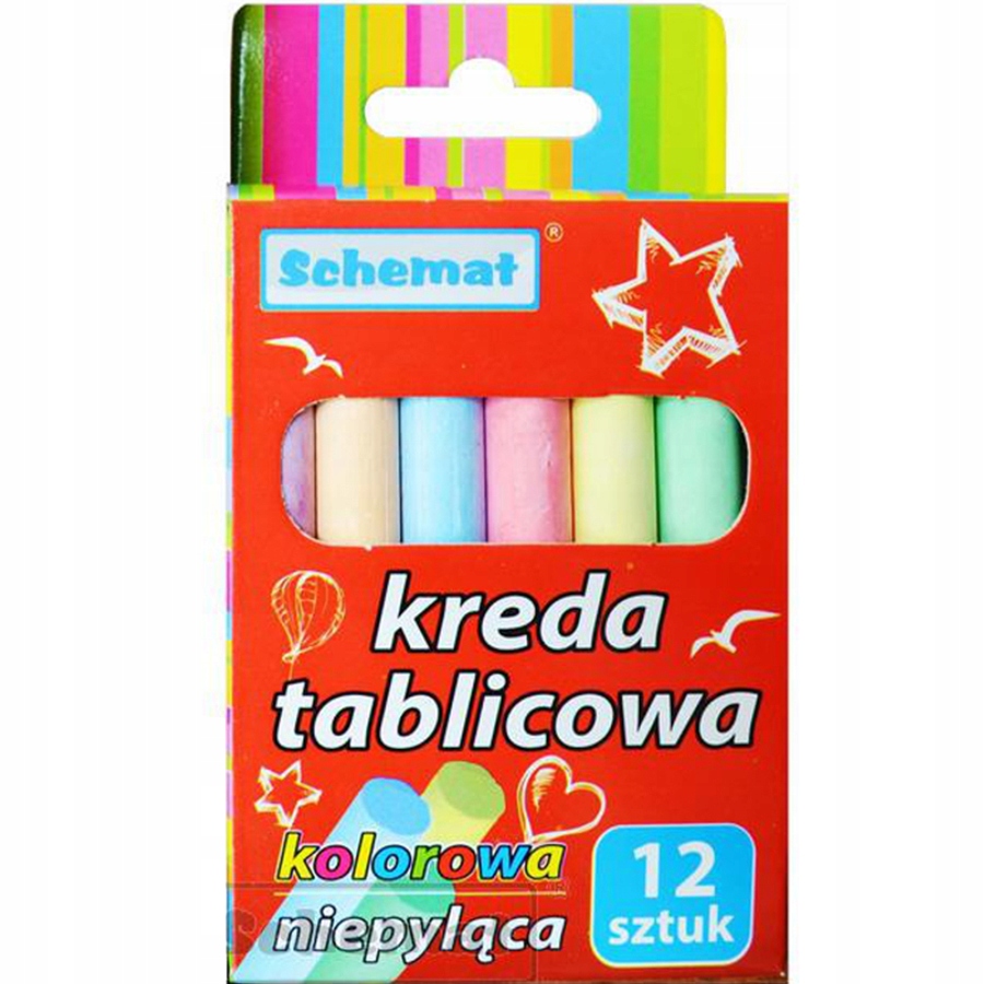 Kreda Bezpyłowa Tablicowa Wielokolorowa 12szt. Schemat 1343 Kod producenta 1343