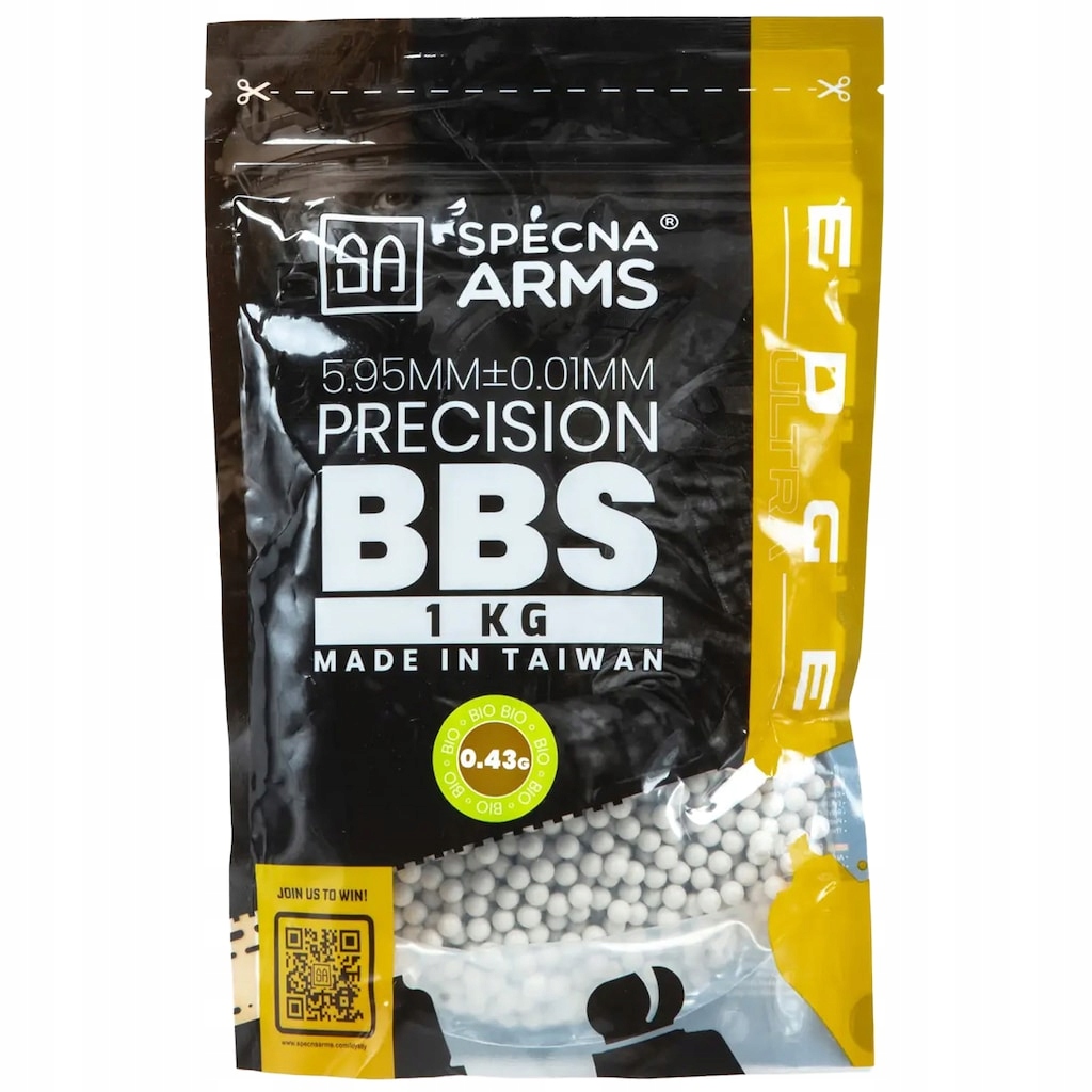 Přesné kuličky Asg Specna Arms Edge Ultra Bio 0,43 g 1 kg bílé