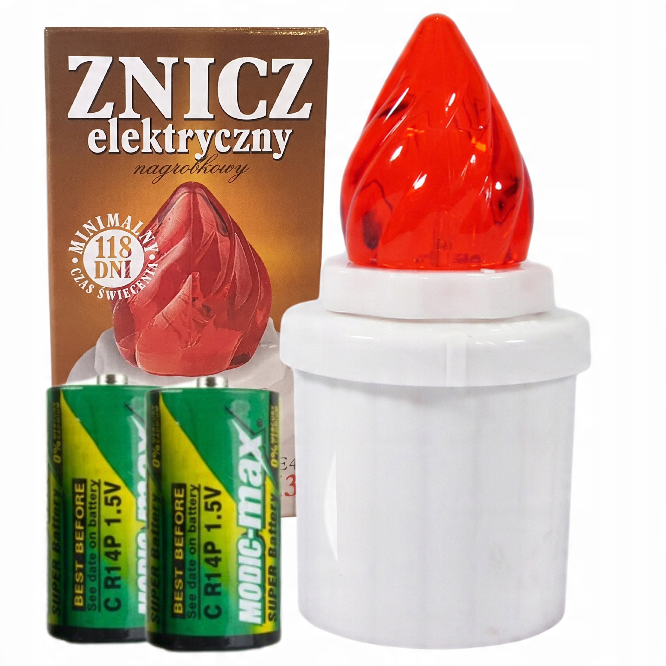 

Wkład Led do zniczy Czerwony na baterie 118 dni