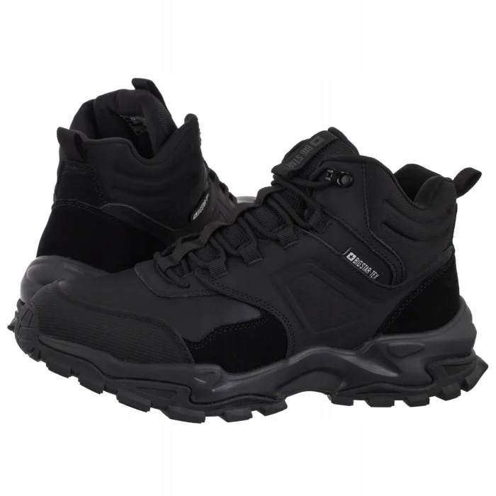 Pánské Kožené Boty Kotníkové Big Star Černé SS174096 Black