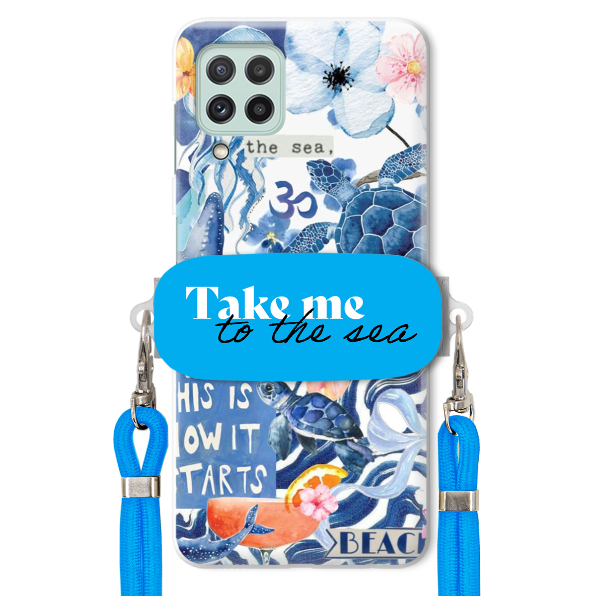 Puzdro pre Samsung A22 4G Premium Vodítko Modrá Držiak Take Me To The Sea