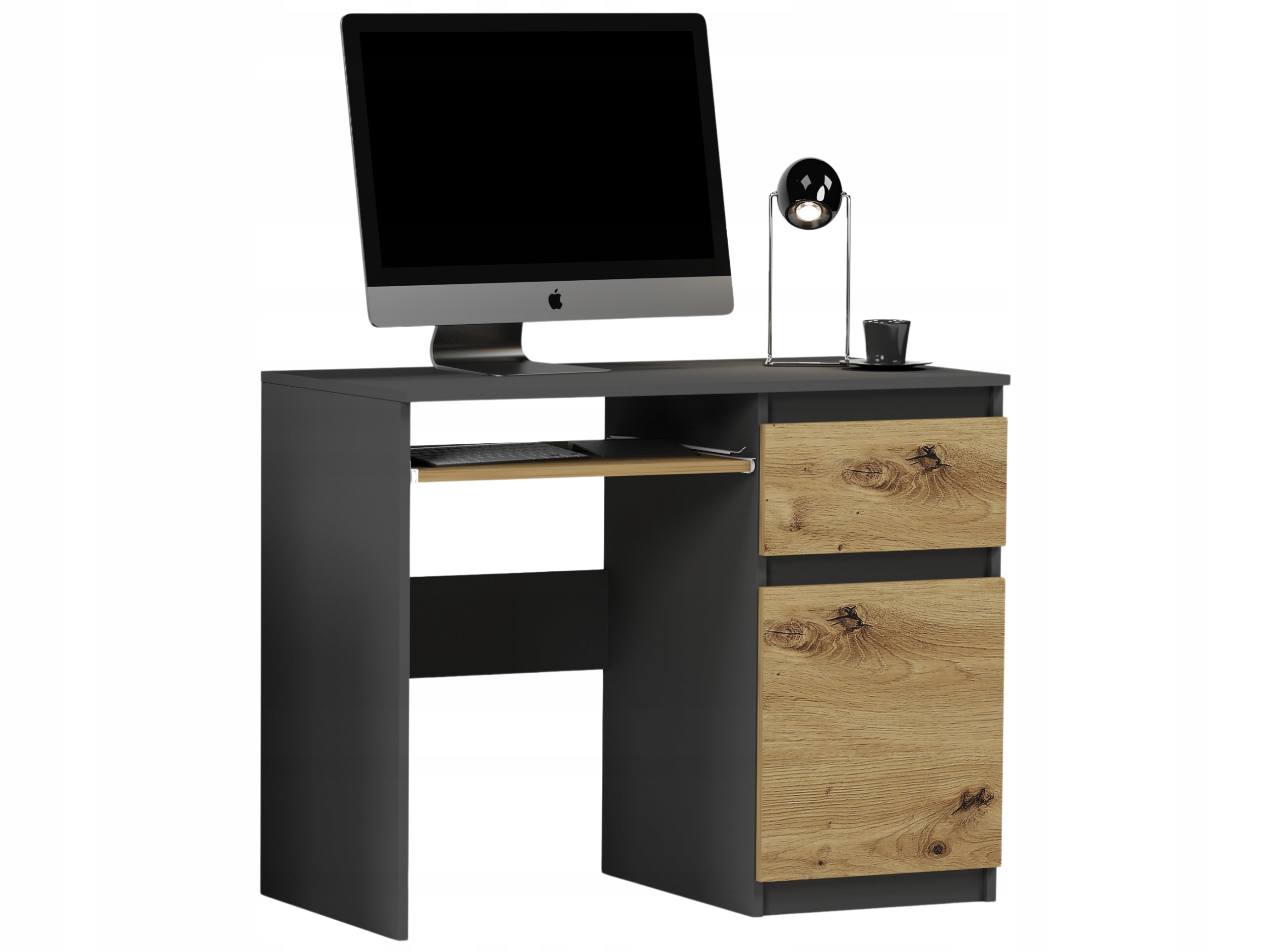 Meble Biurko komputerowe stolik 90cm N-33 ANTRACYT MIX ARTISAN