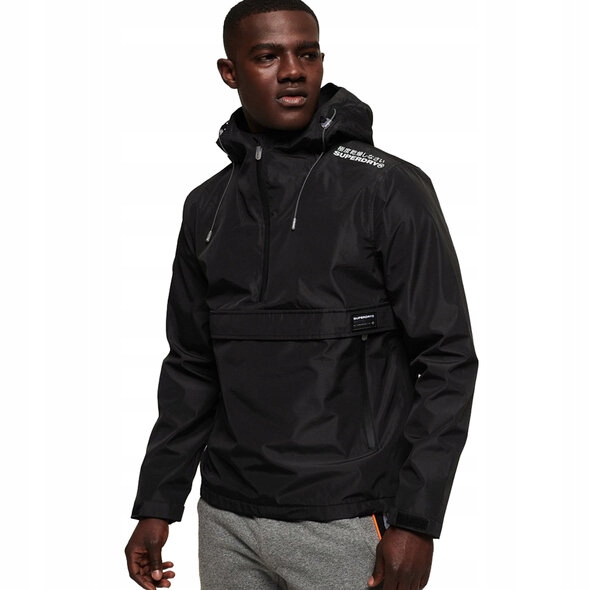 Superdry Černá Bunda Větrovka Kapuce (3XL)