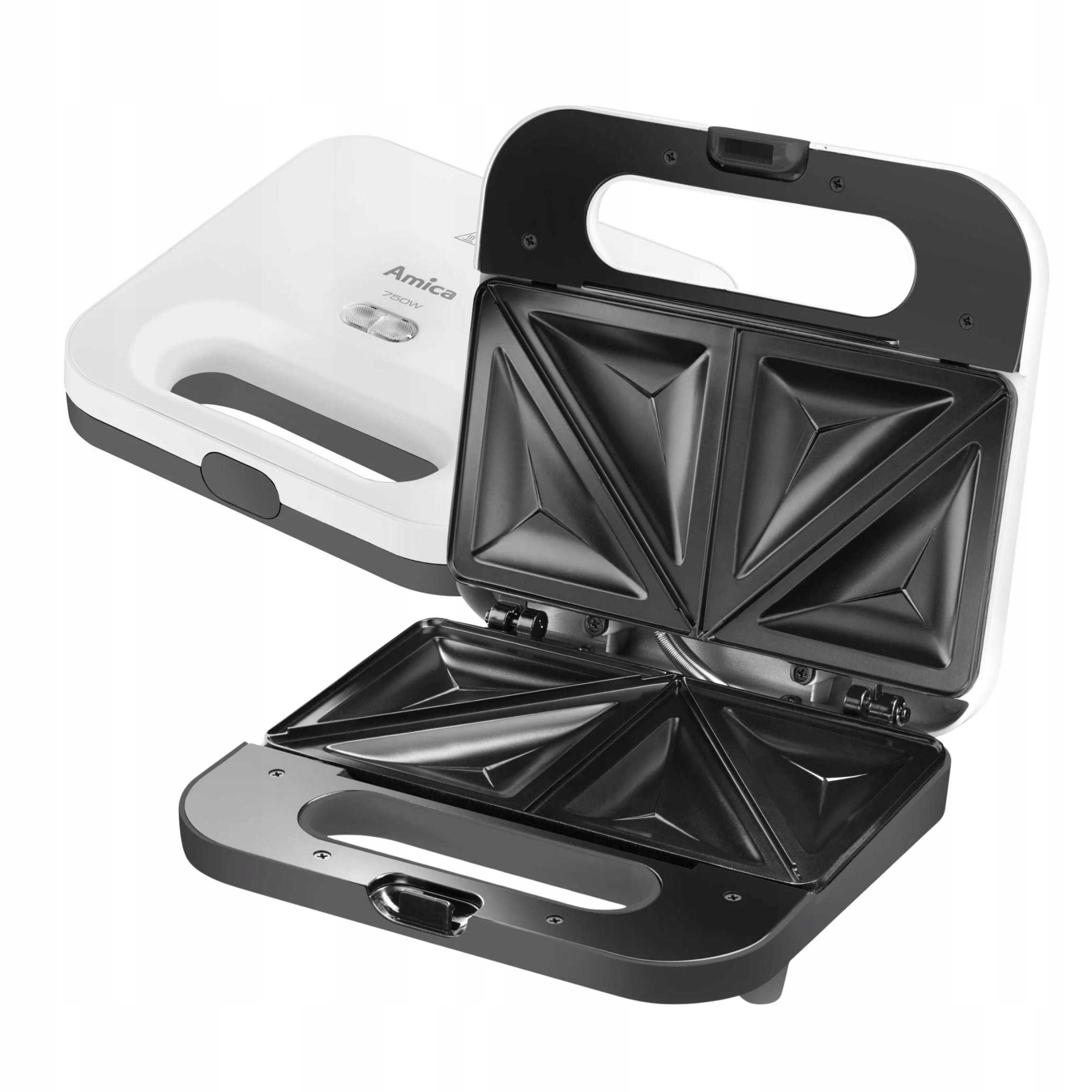 Opiekacz do kanapek Sandwich Amica SMK2011 Biały 750W Tosty Trójkąty Mocny