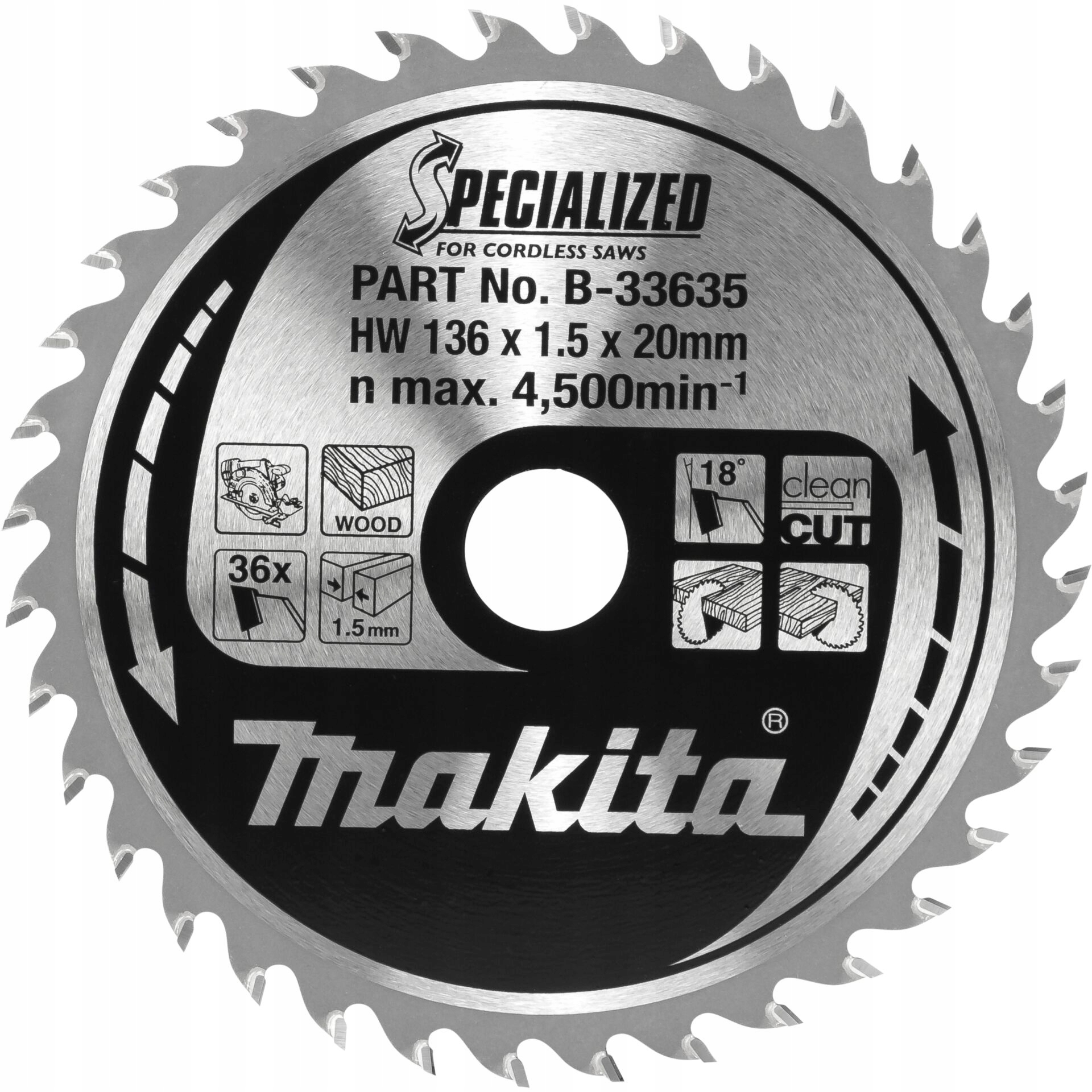 Makita B-33635 Specialized pilový kotouč 136x20x36Z