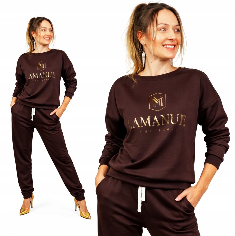 Dres Damski Komplet dresowy modny z nadrukiem Bluza Spodnie