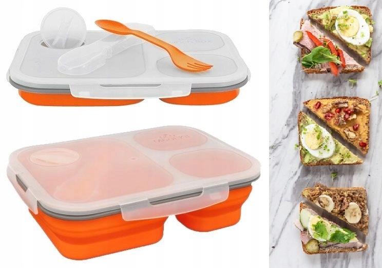 

Pojemnik żywność lunch box silikonowy składany Hit