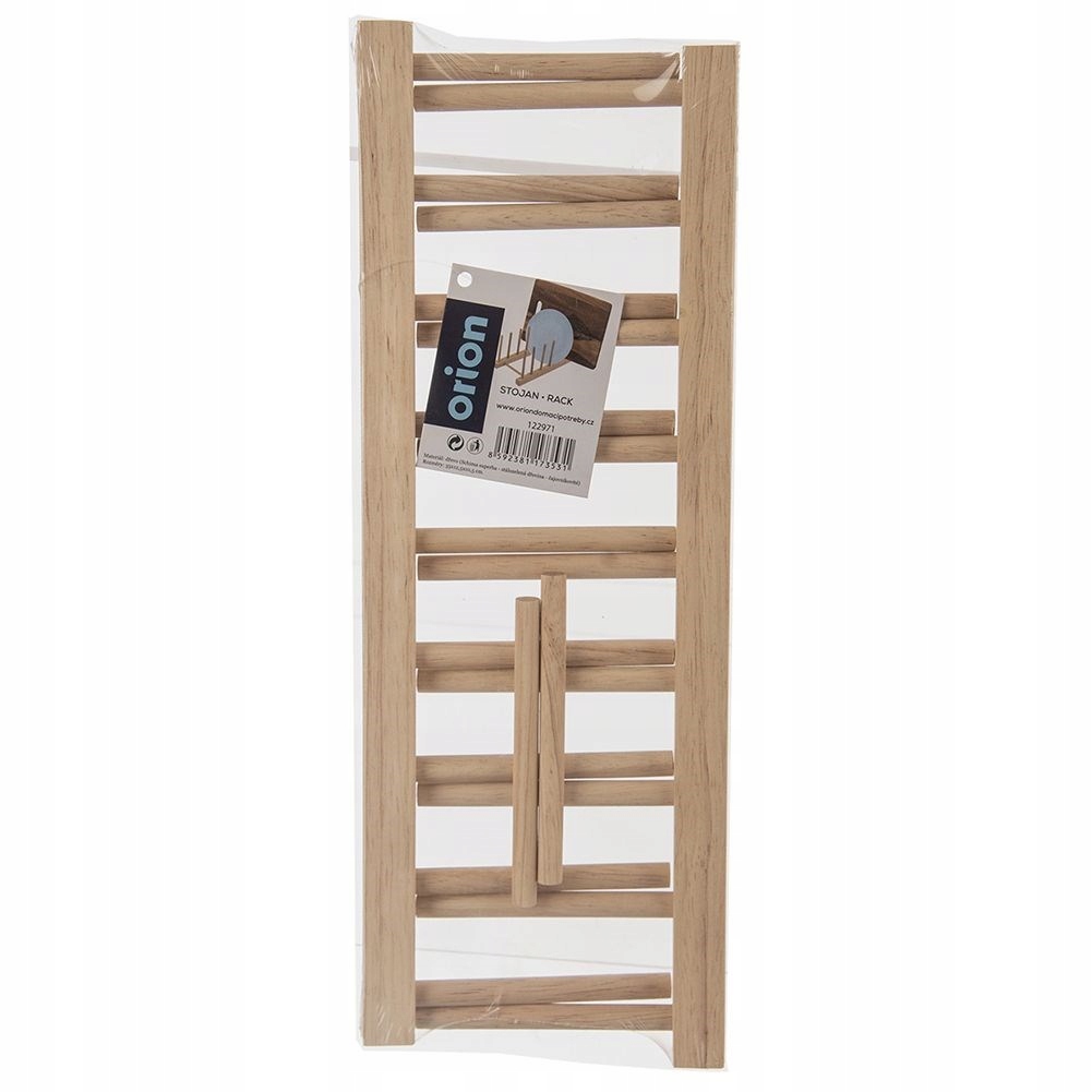 STOJAK ORGANIZER NA POKRYWKI TALERZE DESKI DREWNIANY 8 MIEJSC Kolor brązowy