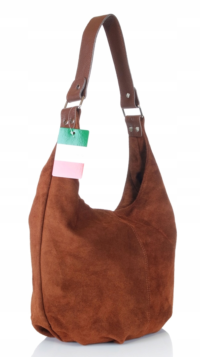 VERA PELLE Włoska Zamszowa TOREBKA worek SKÓRA ZJ1 Marka Vera Pelle