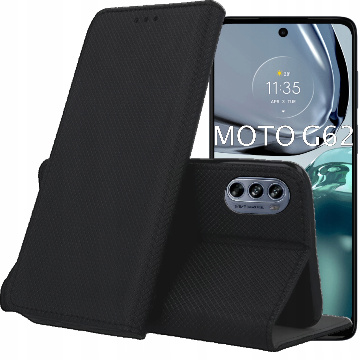 

Etui Z Klapką Do Motorola Moto G62 5G Magnetyczne