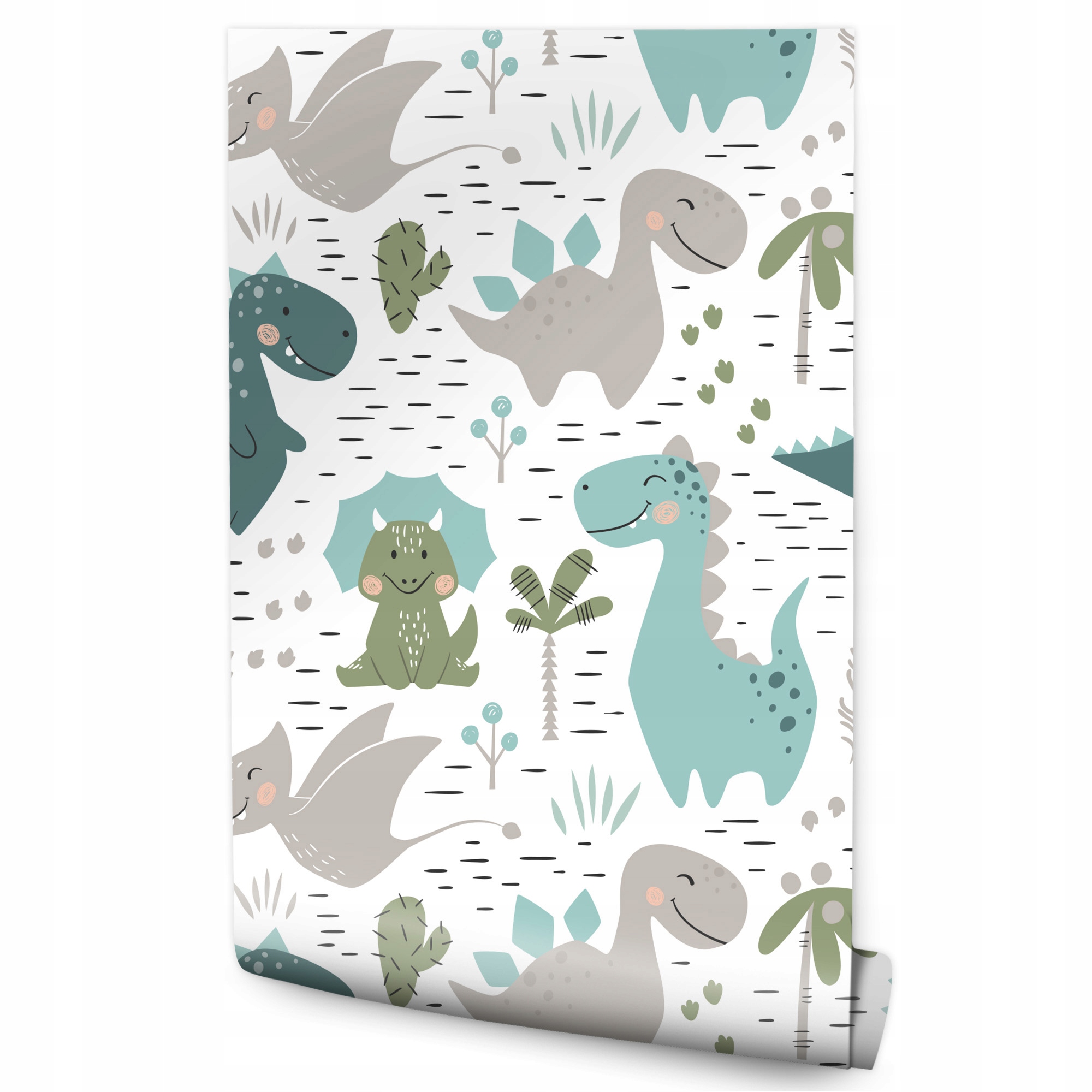 Tapeta na zeď do dětského pokoje Dinosauři rostliny