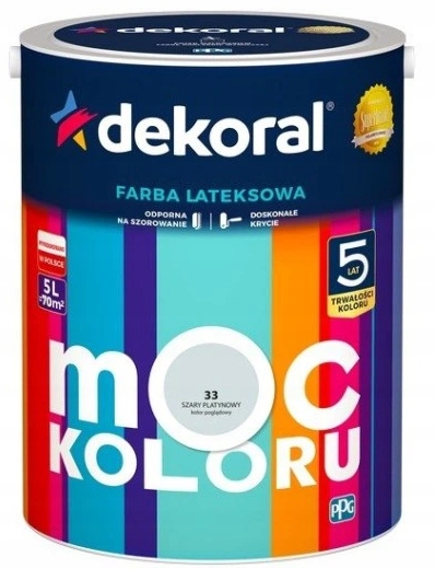 Dekoral Moc Koloru Farba Szary Platynowy 5l