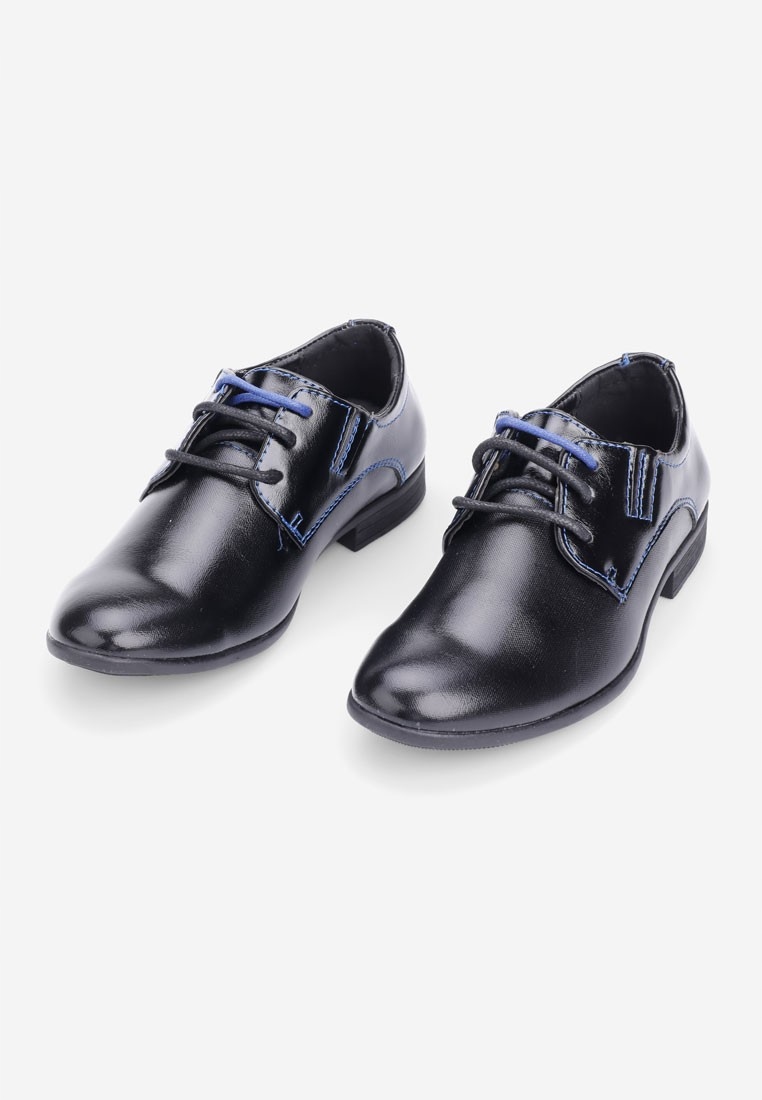 CZARNE BUTY CHŁOPIĘCE WIZYTOWE PÓŁBUTY ELEGANCKIE NA KOMUNIĘ LAKIEORWANE Płeć chłopcy