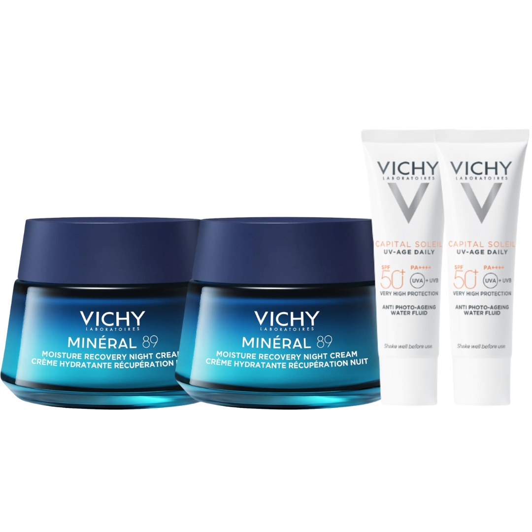 Vichy Mineral 89 Nawilżająco-regenerujący krem z melatoniną 50ml 2PAK