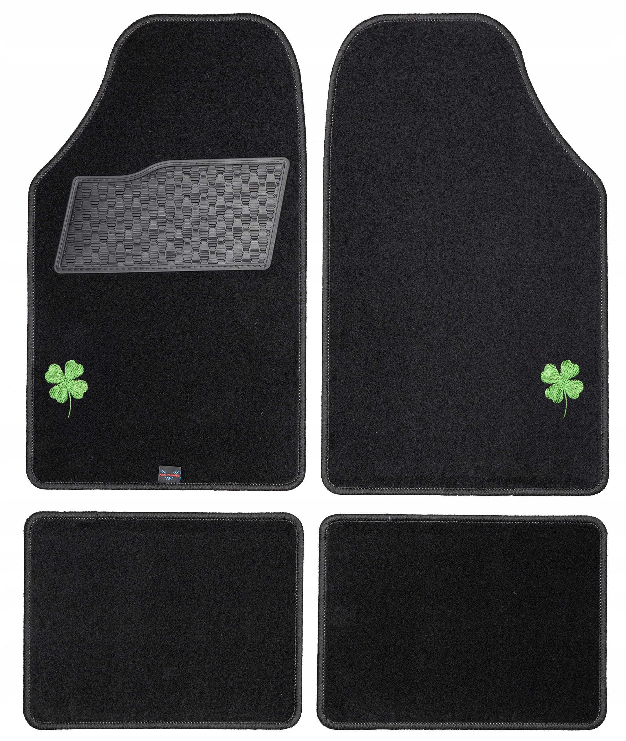 Dywaniki uniwersalne Czarne Haft Kwiaty Polskie Koninczyna