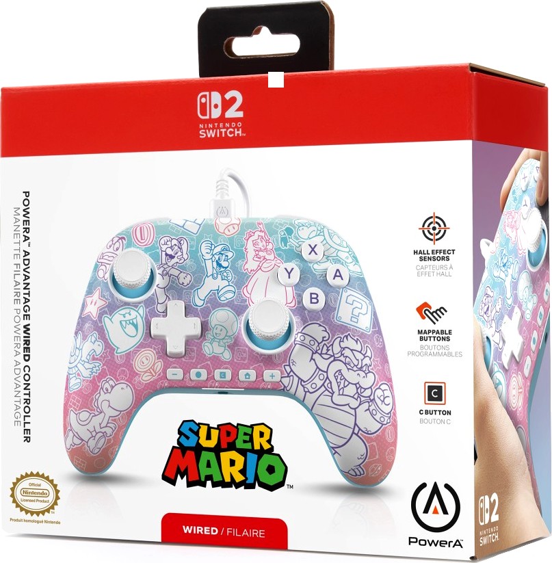 PowerA Drátový ovladač Advantage Mushroom Kingdom pro Nintendo Switch 2