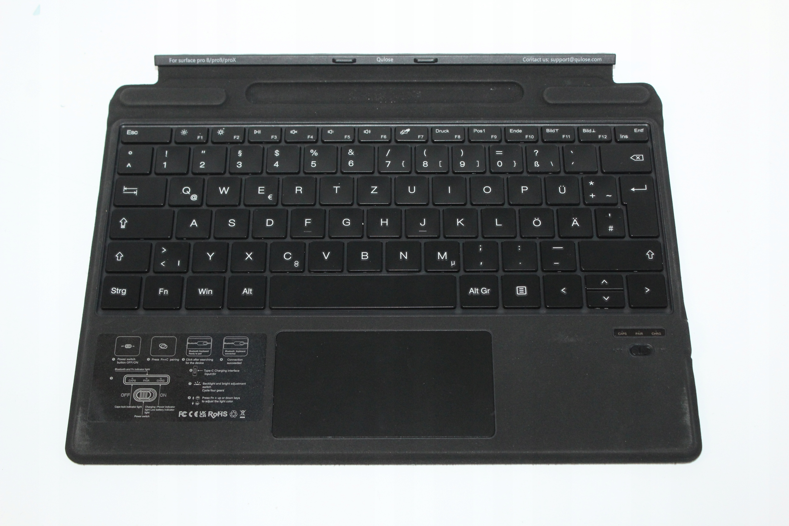 Rgb Bluetooth Podsvícená Klávesnice Pro Microsoft Surface Pro X/8/9/11