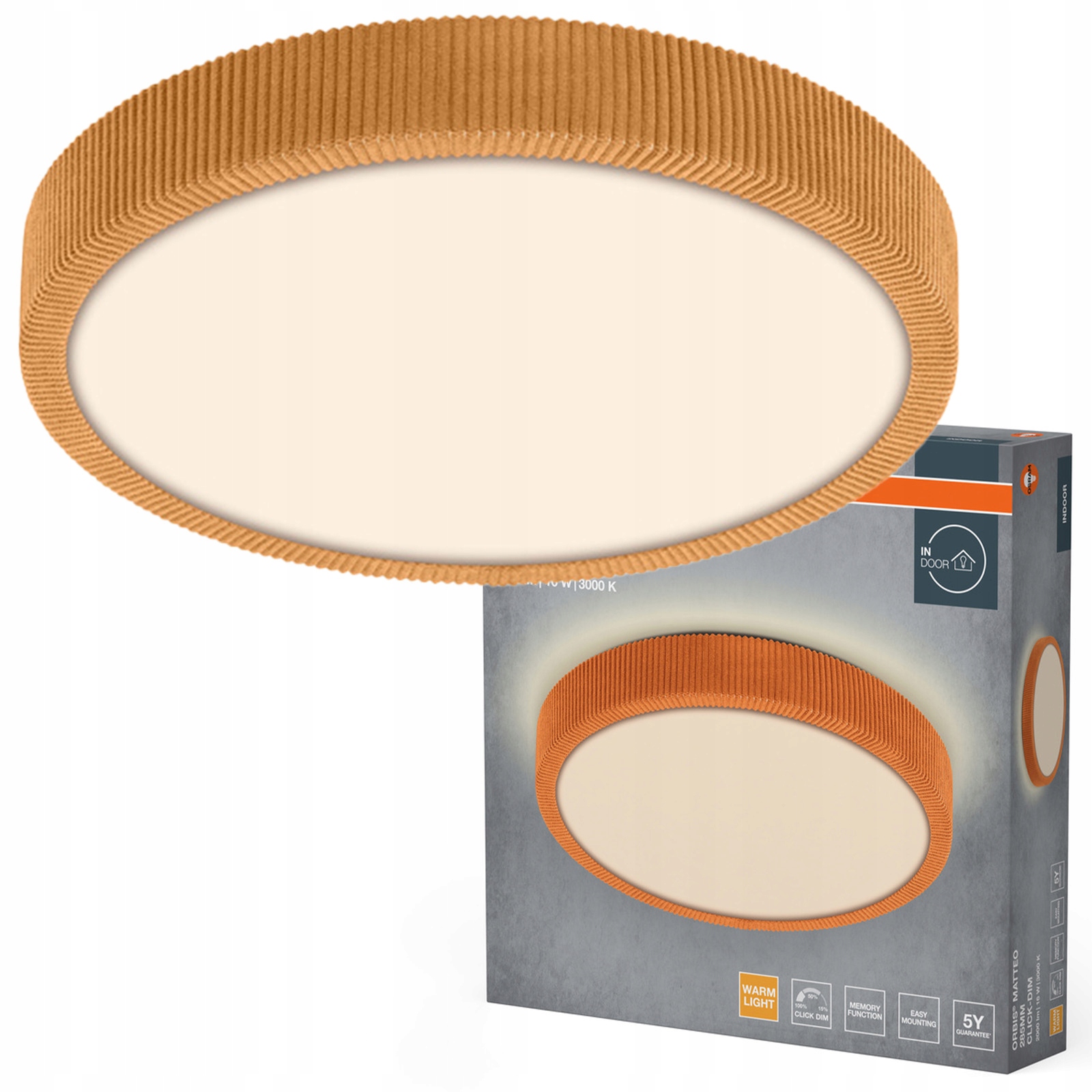 Stropní Svítidlo Led svítidlo 16W 1000lm 3000K Teplá oranžová barva Orbis Osram