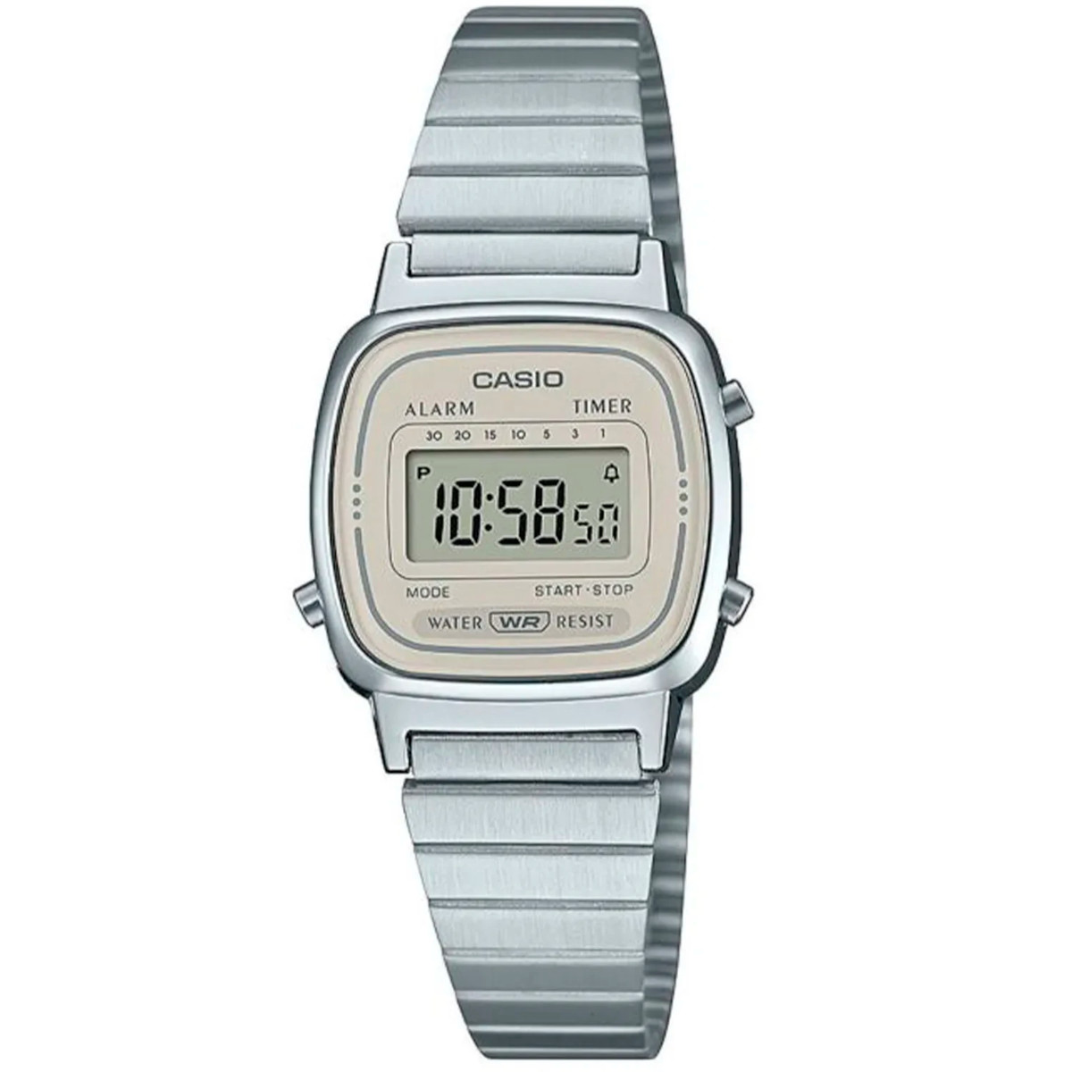 Stříbrné hodinky Casio LA670WEA-8AEF Vintage v retro stylu