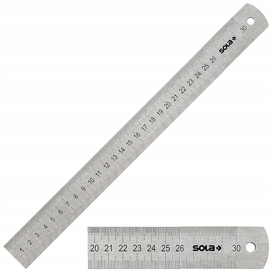

Liniał 30 cm dwustronny stalowy Sola Lsb 300