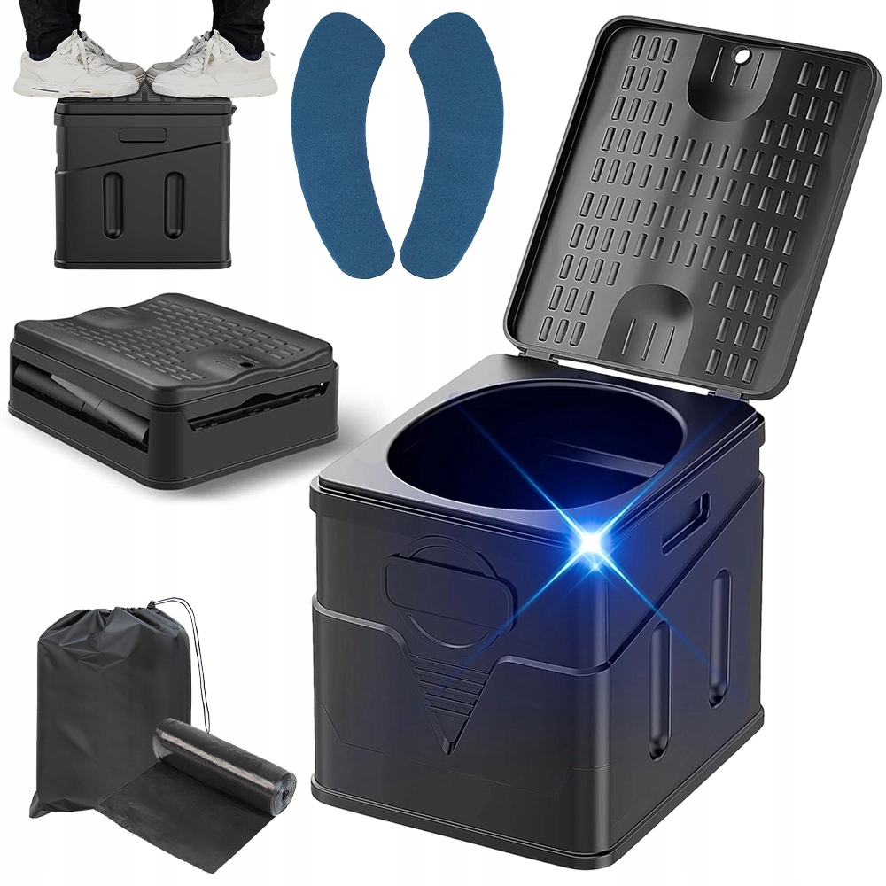 Skládací přenosná turistická toaleta pro mobilní použití, kompaktní, slim