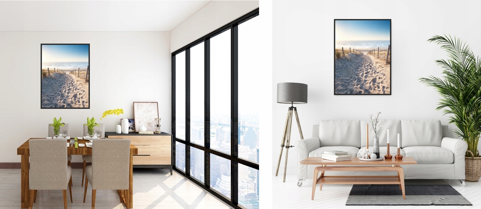 PLAŻA PIASEK MORZE NIEBO plakat obraz B1 100x70cm #125 Wysokość produktu 100 cm