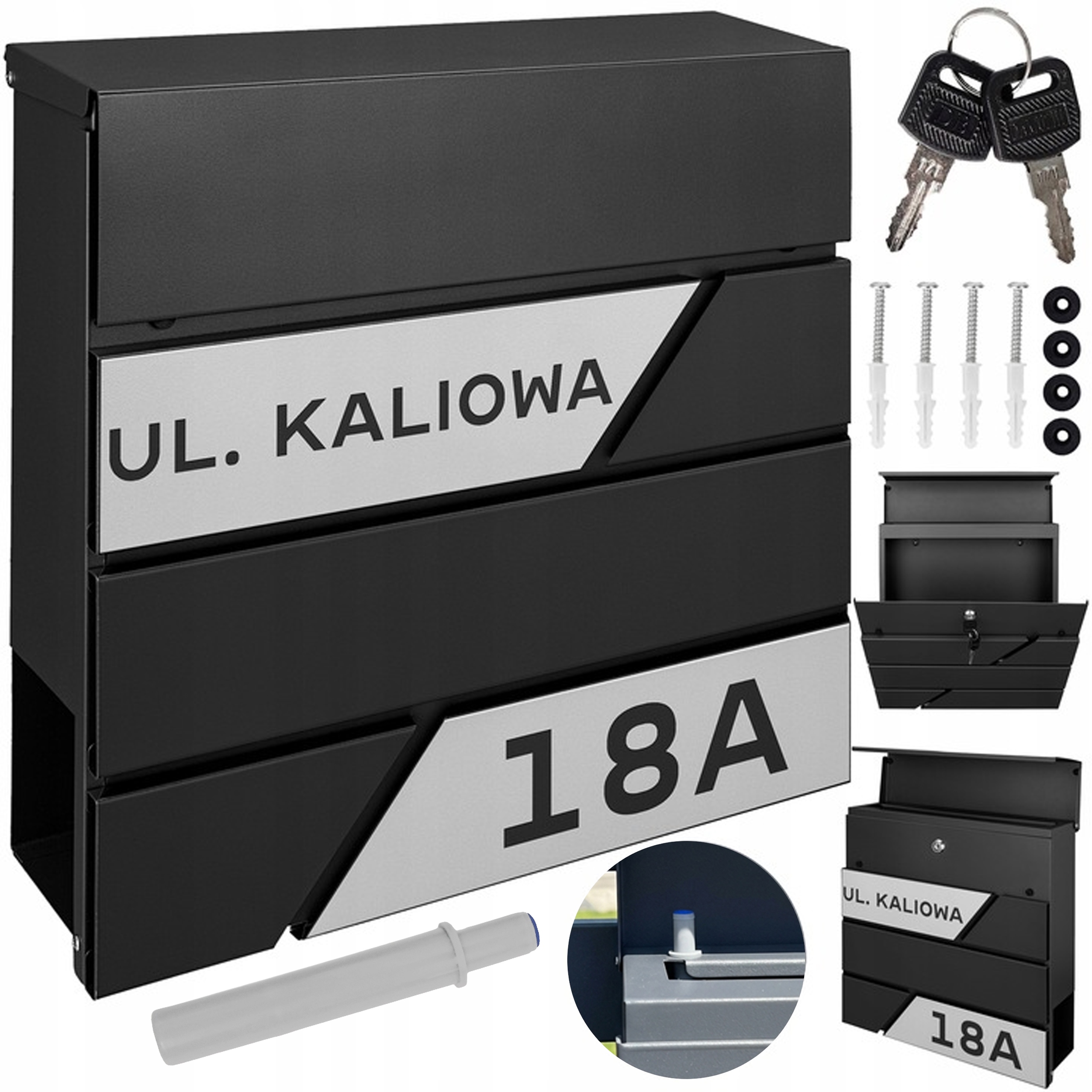 Černá Krabička Na Poštu A Noviny Vzor Nápis