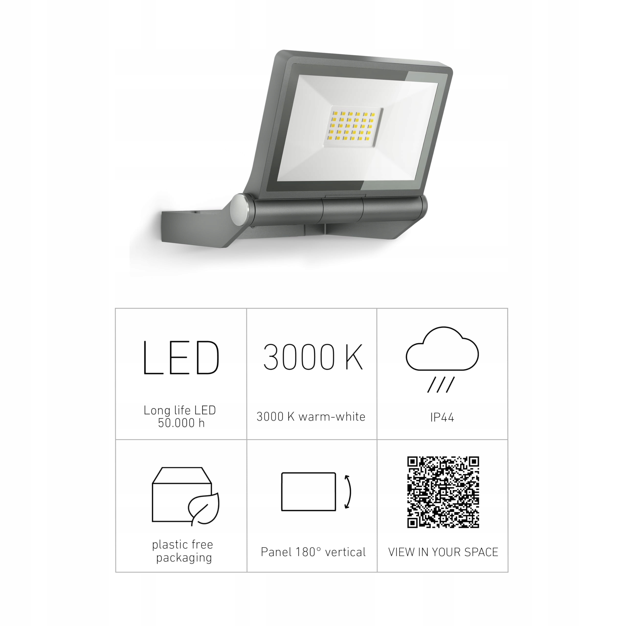 Steinel XLED ONE Naświetlacz LED 17,8W 2050lm Zewnętrzny Fluter Antracyt — miniatura 4