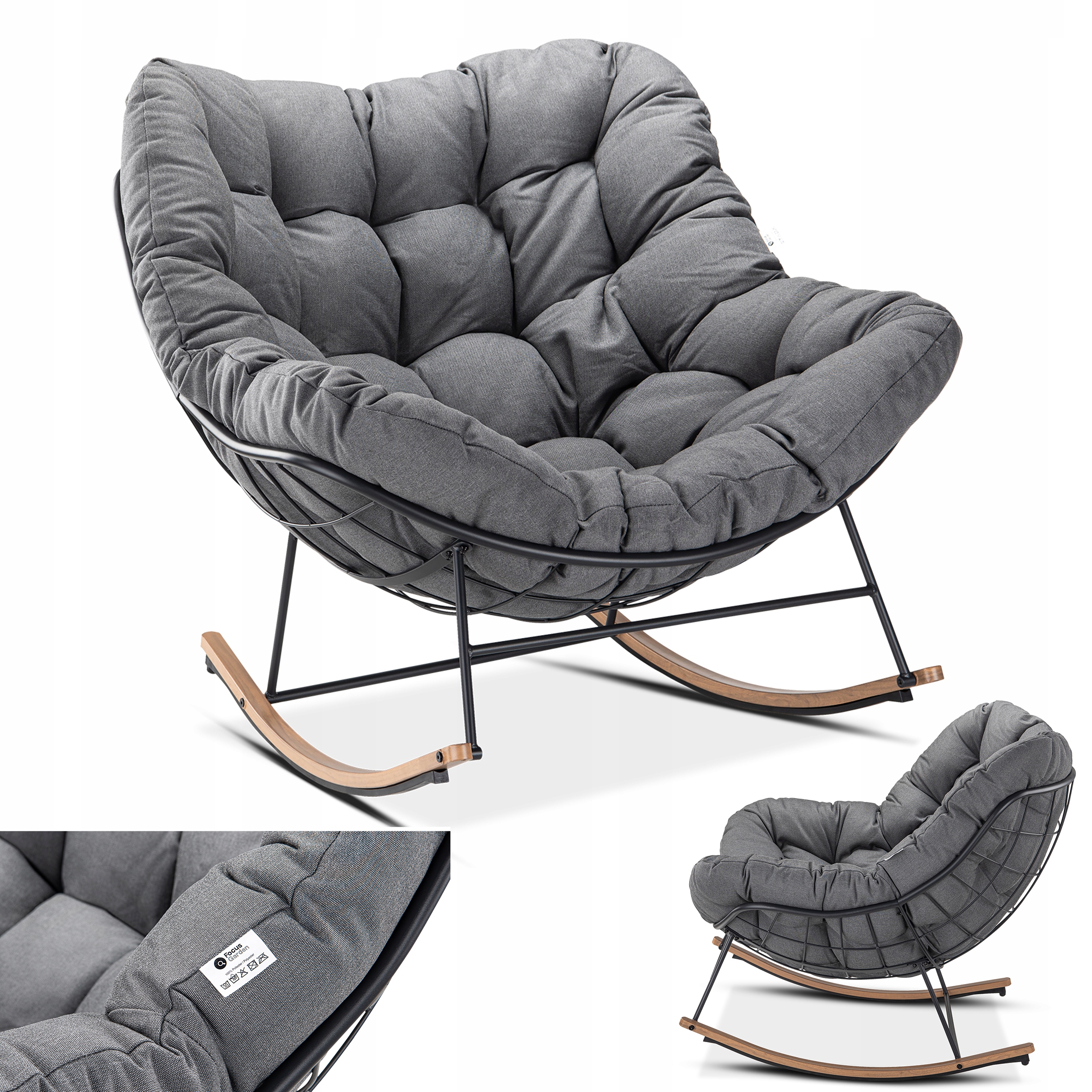 Zahradní houpací křeslo Ronda s měkkou podložkou do obývacího pokoje na balkon Velké