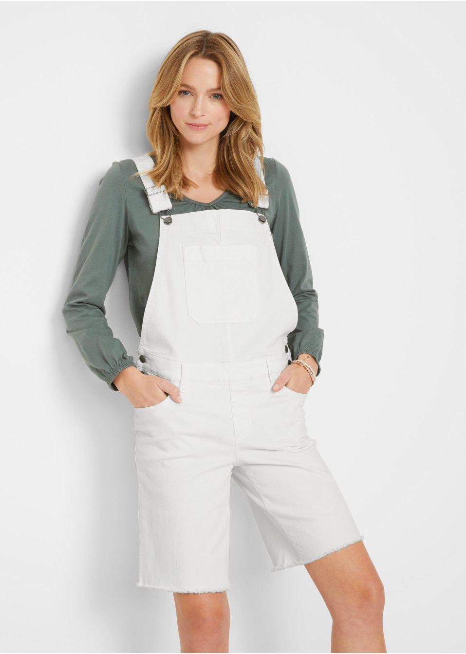 DF4011 Bonprix 46 OGRODNICZKI DAMSKIE Z GUZIKAMI Marka Bonprix