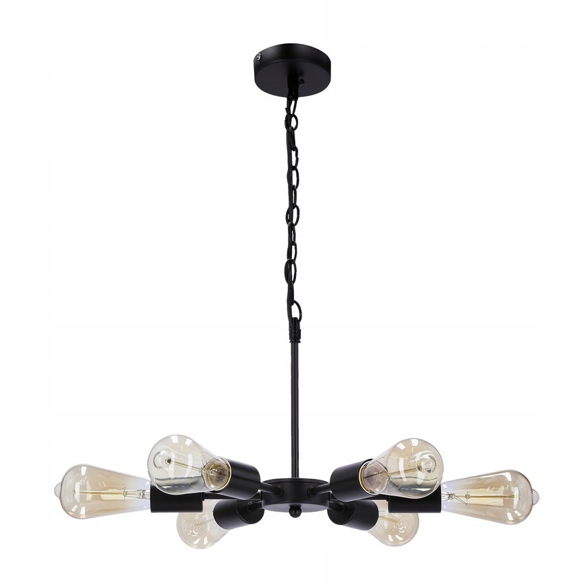 Závesné svietidlo čierne loft 6XE27 Sparta Candellux