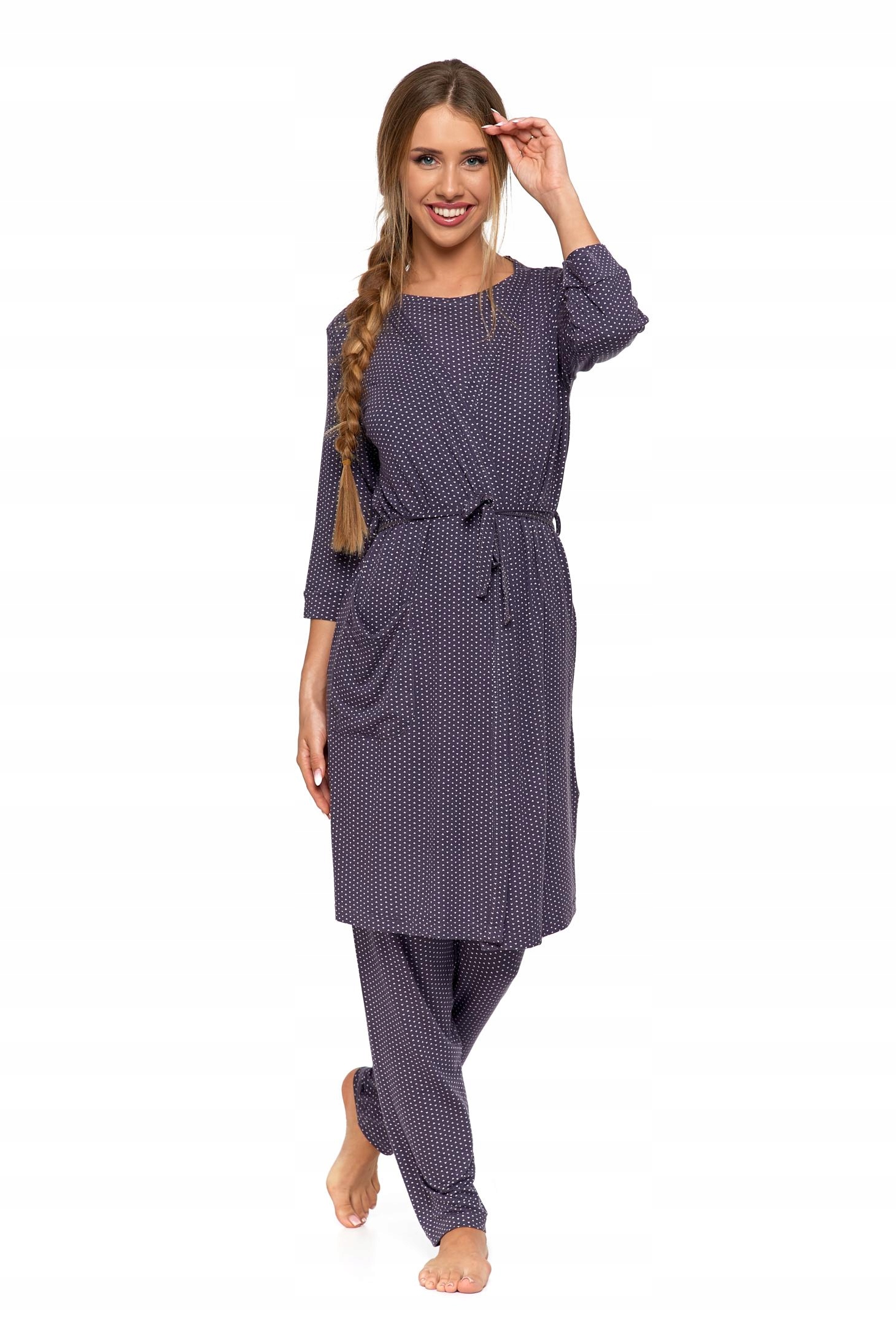 SZLAFROK DAMSKI MORAJ WISKOZA SERCA FIOLETOWY MATERIAŁ DELIKATNY DLA SKÓRY Długość do kolan