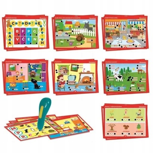 Clementoni Edukacyjne MÓWIĄCE PIÓRO 500 pytań LITERY I SŁOWA Zabawa Marka Clementoni