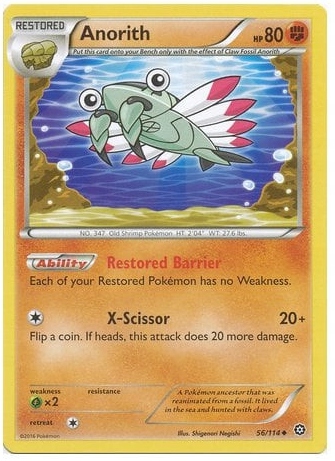 Karta Pokemon Tcg Anorith (56/114) Fossil Xy Steam Siege