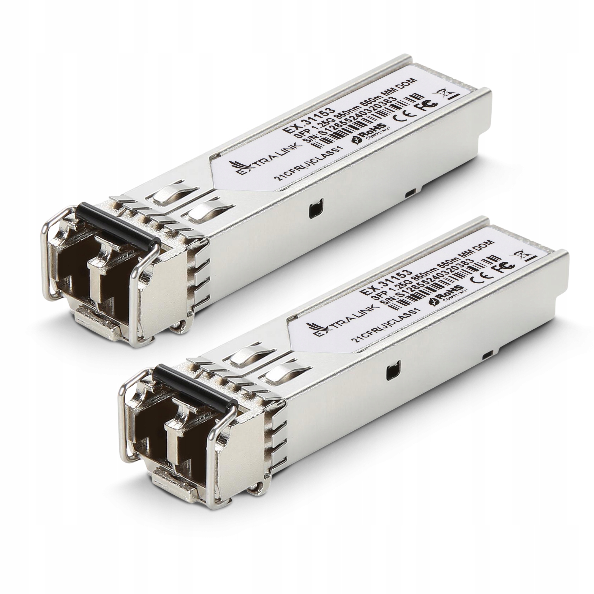 Moduł SFP 1.25G 2-pack 1,25Gbps LC/UPC 850nm 550m multi mode DOM Extralink